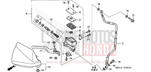 FR. BRAKE MASTER CYLINDER (DK/ED/U) XR650R3 de 2003